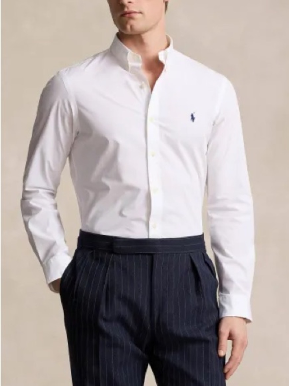 Ralph Lauren White Long-Sleeve Dress Shirt